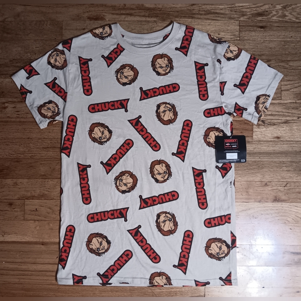 Chucky All Over Print t-shirt NEW nwt horror movie Freddy Jason Evil dead